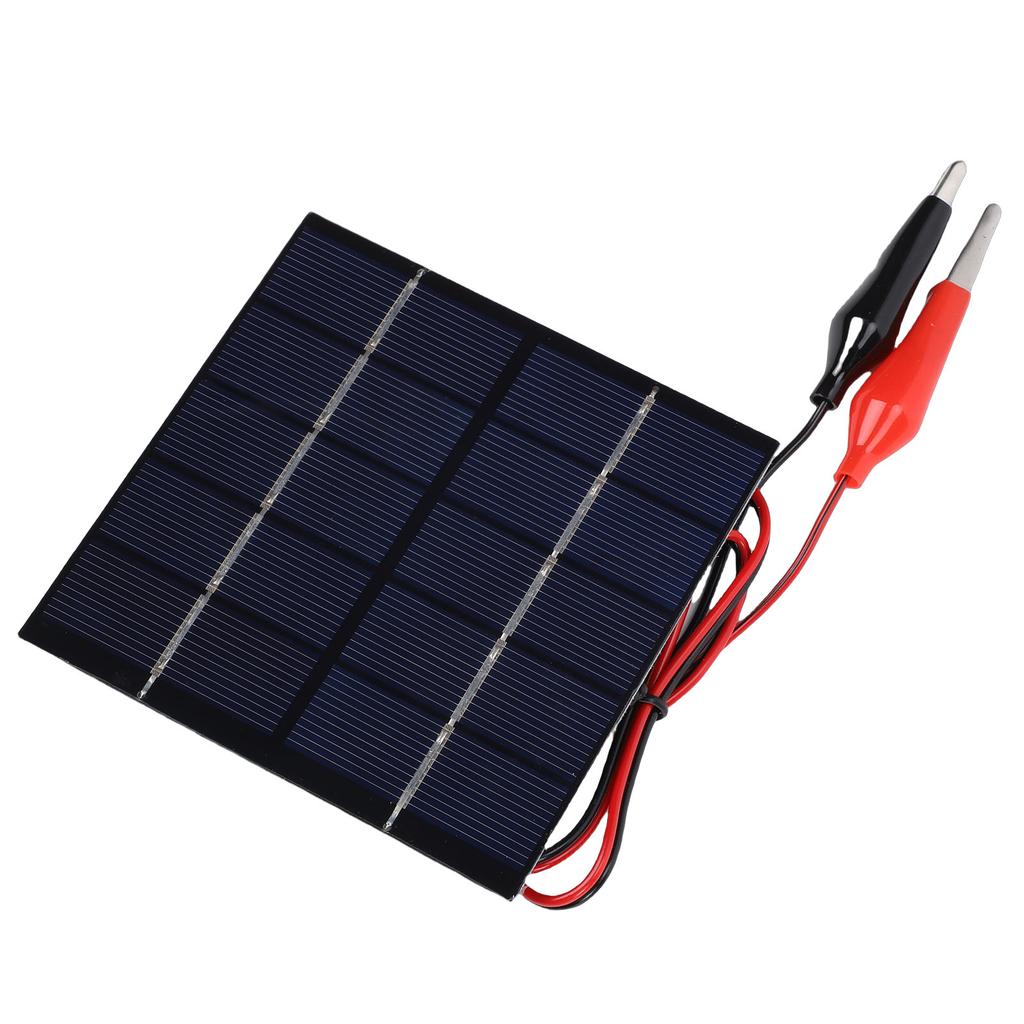 Small Solar Panel with Wire Clip 1.5W Polycrystalline Silicon Portable Solar Panel Charger for DIY Electric Toy Light