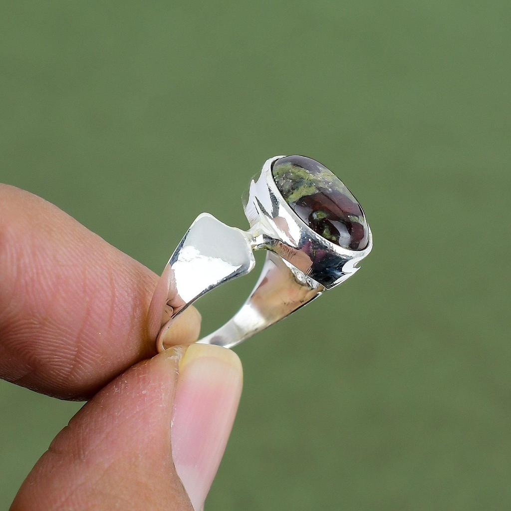 Dragon Bloodstone Ring 925 Sterling Silver Ring Dainty Gemstone Jewelry Handmade Ring Birthstone Jewelry Gift For Her Available In Ring Size
