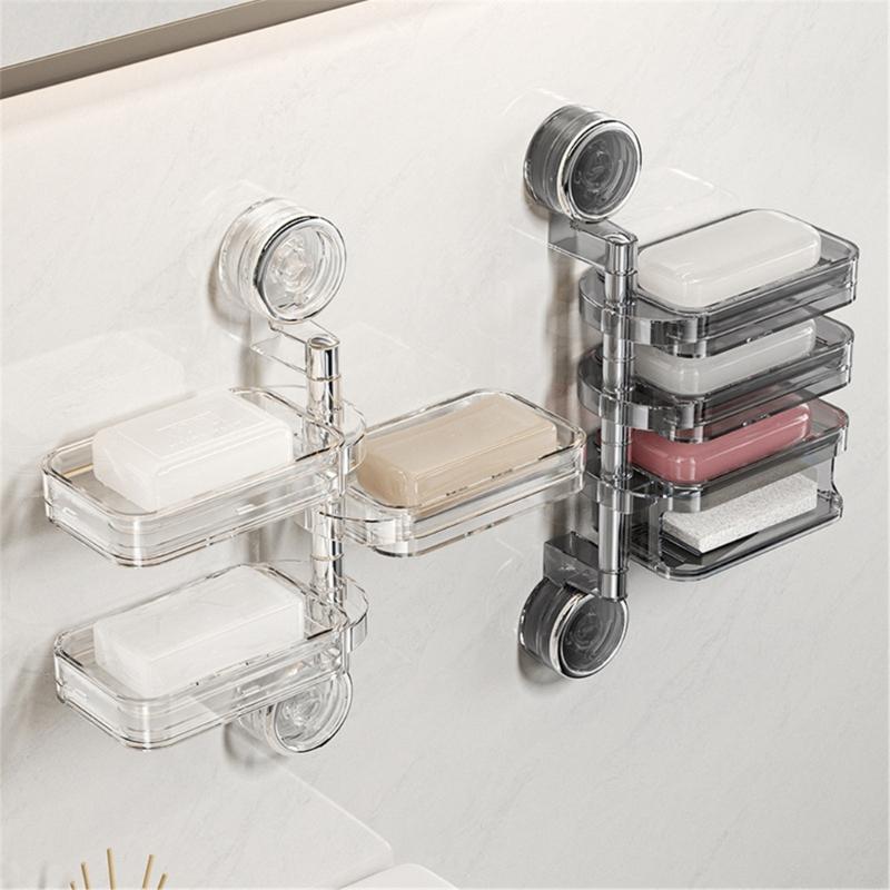 Saugnapf Wandmontierter Seifenhalter Mit Schnelltrocknendem Design Langlebiger Kunststoff Badezimmer-Organizer Für Küche Dusche Spülbecken Arbeitsplatte