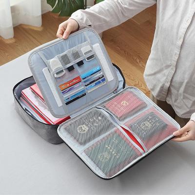 With Lock Zipper File Storage Case 3-Layer Portable Storage Bag Travel Tote Bag Business Trip