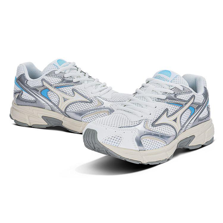 Mizuno Speed 2K Comfortable Versatile Mesh Shock Absorbing Durable Breathable Low Top Running Shoes Unisex sneaker White Silver Blue D1GH222918