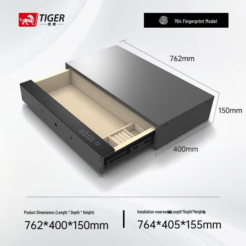 TIGER Hidden Fingerprint Drawer Safe