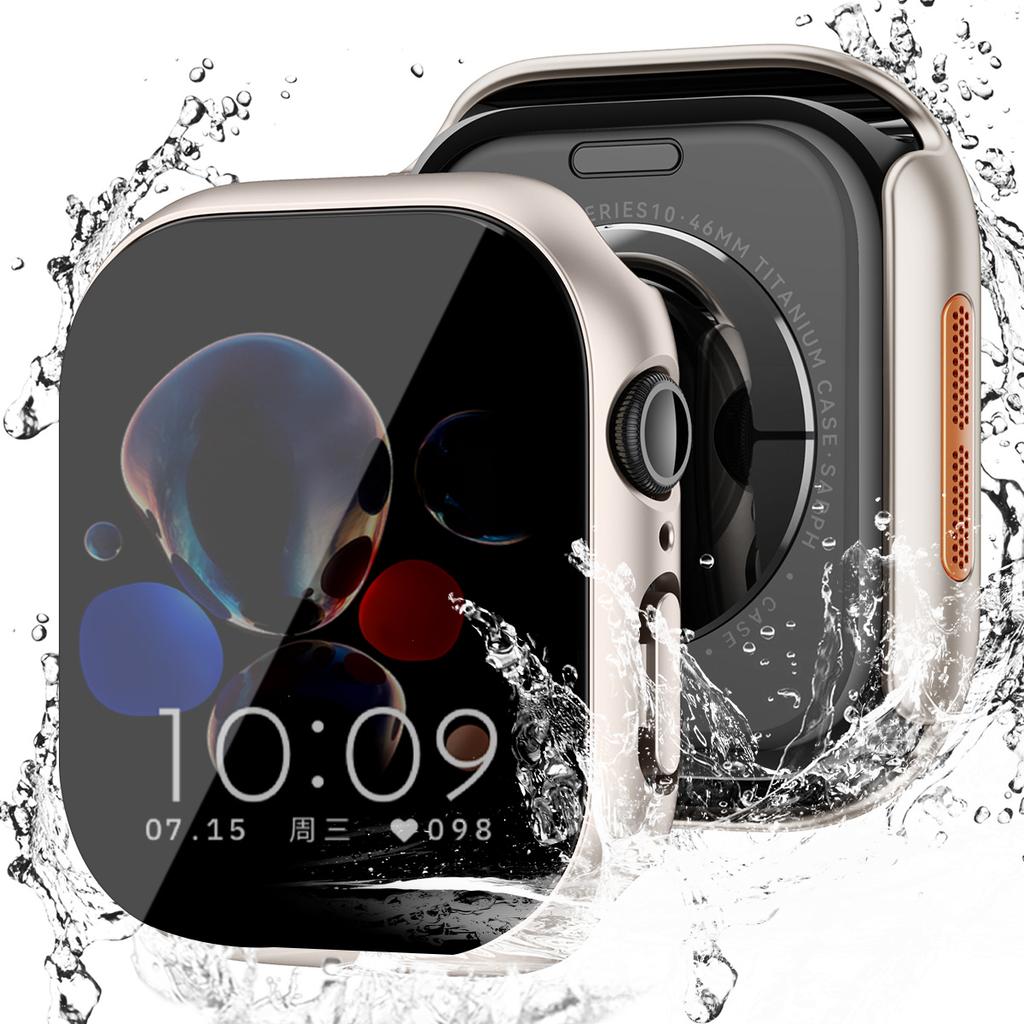 Tempered Glass+Case For Apple Watch Series 9 8 7 44mm 40mm 38mm PC Bumper+Screen Protector IWatch 10 6 5 4 3 SE 41mm 45mm