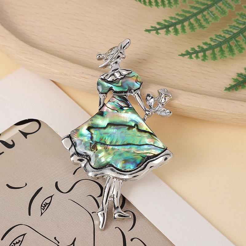 Cartoon Shell Embellished Pin With Angel And Design For Fashion Accessories