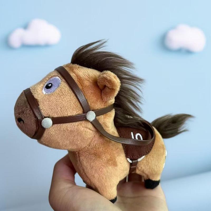 Plush Pony Keychain Pendants Cute Lucky Cotton Dolls School Bag Hanging Soft Filling Toys Year Of The Horse Gifts