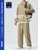 Atkata Autumn Solid Size 2XL Men's Sweatsuit, Color, Stylish, Casual, Stretch, Moisture-Wicking, Quick-Drying, Khaki,