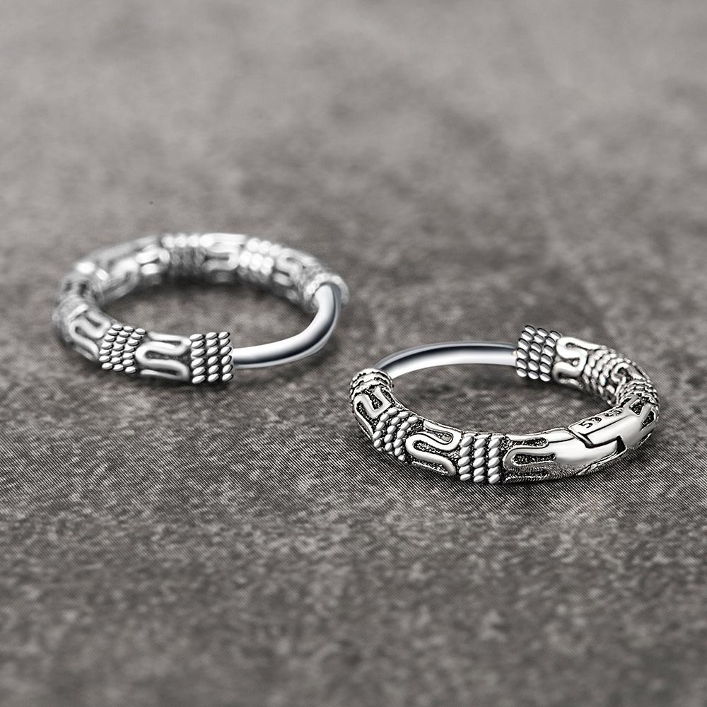 Stylish and Elegant Patterned Vintage Retro Round Chain Earrings