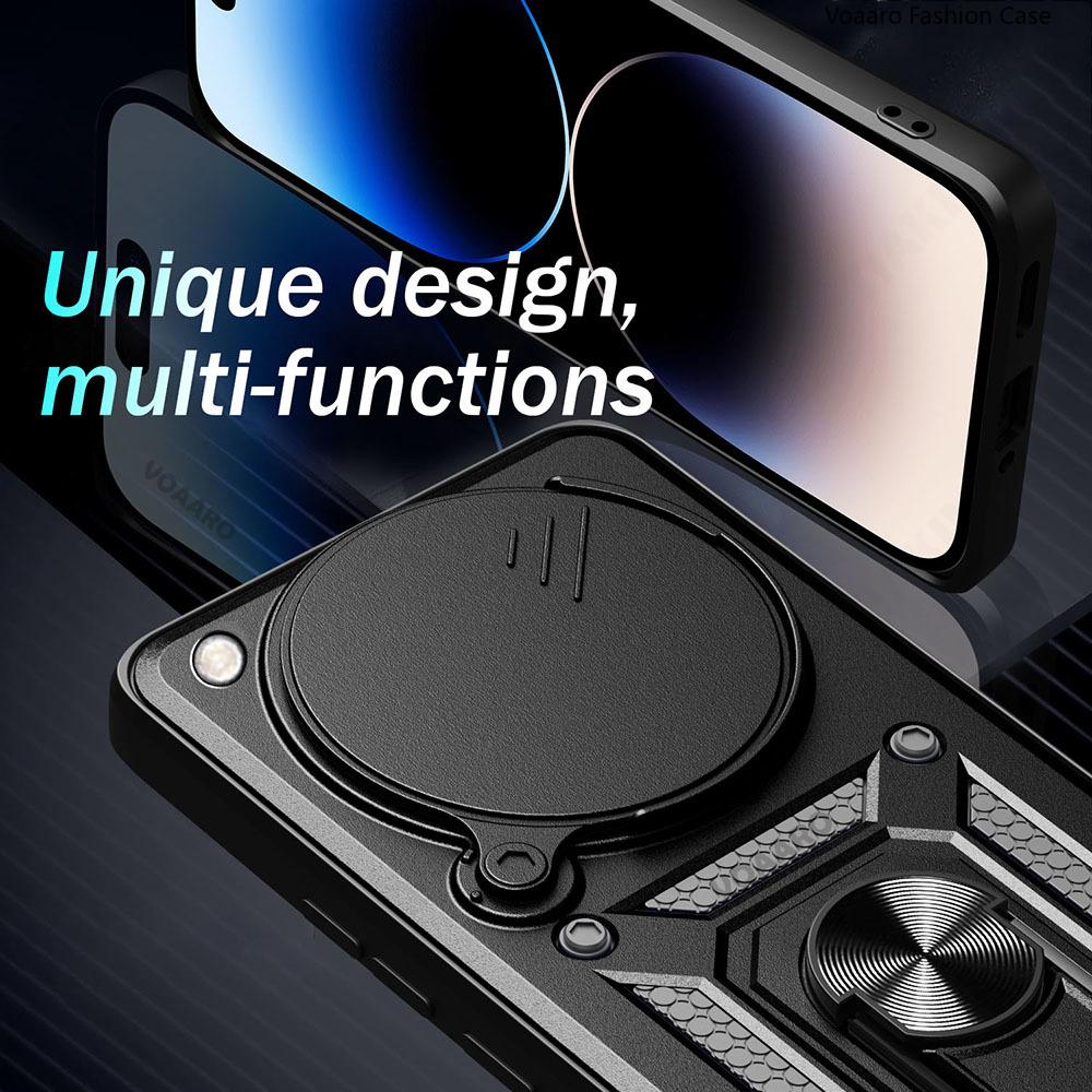 Slide Lens Armor Funda for Infinix Zero 40 5G Case Magnetic Rotate Ring Stand Holder Cover for Infinix Zero 40 4G Case Back Capa