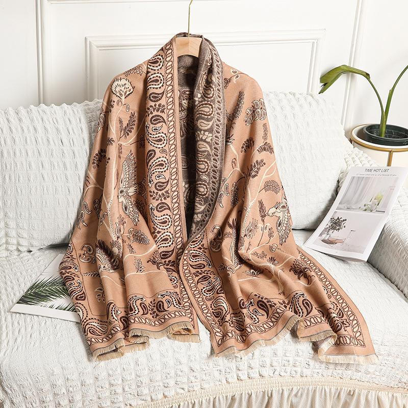 

Scarf Women s Winter Warm Shawl Women s Autumn and Winter Cashmere Scarf Soft Waxy Air Conditioning Shawl Outer Scarf 190 * 65CM