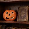 Halloween Light Up Pumpkin Decoration, Spooky Jack O Lantern Ornament for Window Display, Children Photo Prop for Party