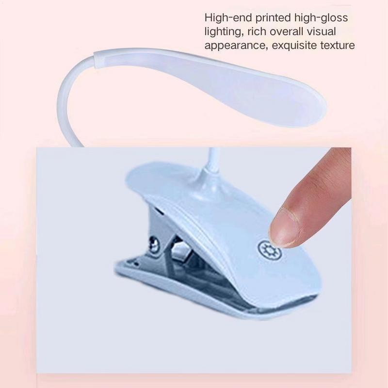 LED Clip-on Desktop Desk Lamp USB Rechargeable Lighting Eye Protection Night Light Bedroom Bedside Student Reading Lamp