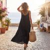 Women’s Loose Fit Sleeveless Jumpsuit Wide Leg Casual Long Romper Lightweight Spaghetti Strap Baggy Pants Overalls