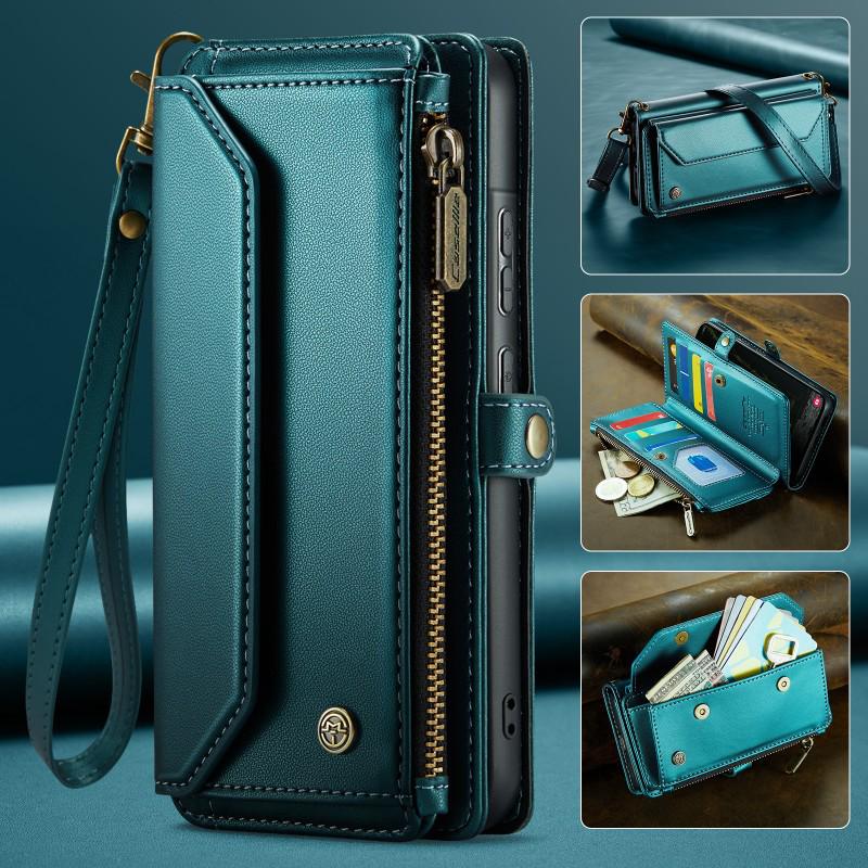 Multi-Functional Leather Crossbody Case for Samsung A72/A12/A13/A24/A33/A57 with Card Slot and Shoulder Strap