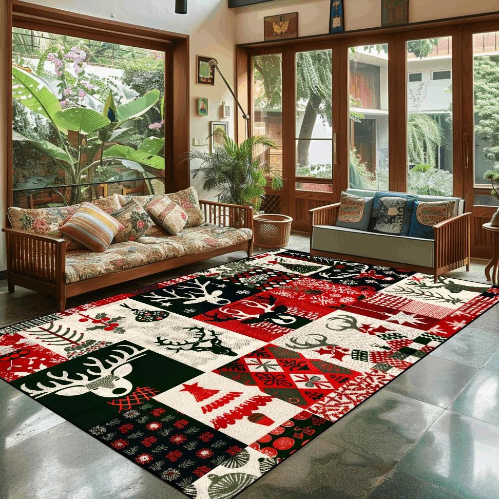 

Popular Christmas Living Room Decoration Rug Large Area Anti-slip Mat Fluffy Children Rugs Cartoon Bedroom Decor Carpet New Year 60x90cm