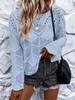 Women's Round Neck Long Sleeve Hollowed-Out Knitted Beach Style Pullover Sweater