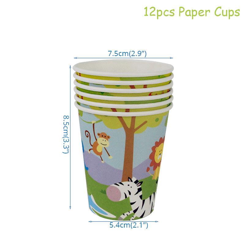 Safari Party Tableware Set Birthday Party Decoration Kids Plate Cups Hats Tablecloth Straw Animal Jungle Birthday Decor Supplies