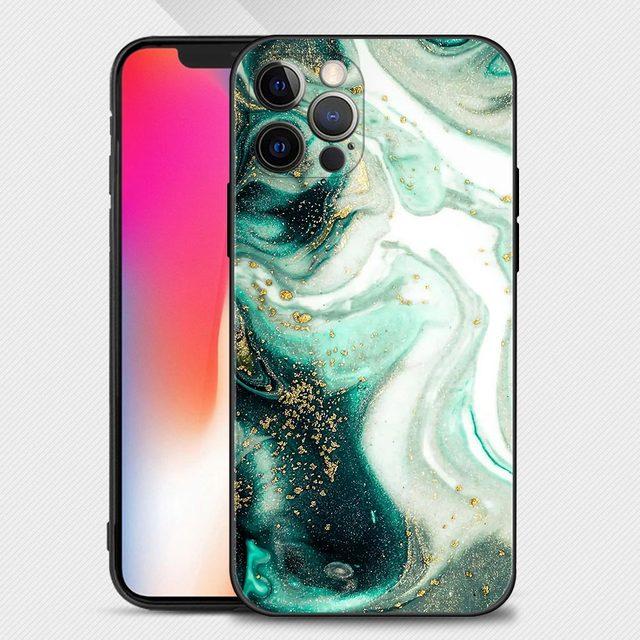 

Чехол для телефона для Iphone 14 14 13 12 11 Pro Max Xs Max Xr X 7 8 Plus 12 Mini 6s Capa Black Shell Розовое золото Мрамор Art Fashion For iPhone 12Pro Max