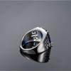 Wosikate Trendy Sapphire   Copper Wedding Jewelry Open Ring For Men Engagement Party Gift Business Ring