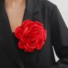 Elegant Fabric Rose Lapel Pin Handmade Flower Brooch Stylish Corsage Badge Fashion Accessory for Parties and Dinners