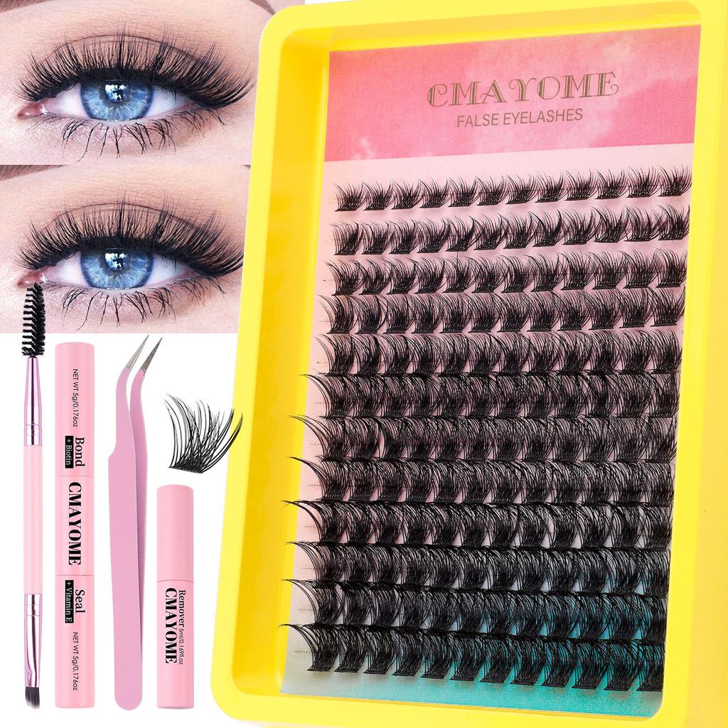 Single Cluster C Curved Multi-Hair False Eyelash Set 10-20Mmdiy Segmented Grafting Thick Eyelashes