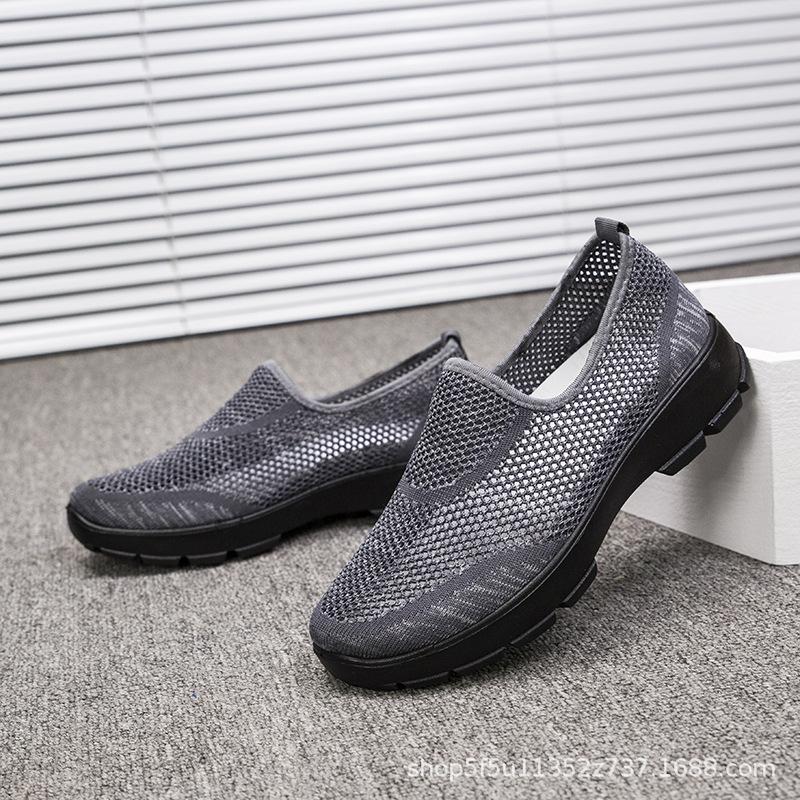 Cloth Shoes Casual Mesh Shoes Lazy Shoes Men's Shoes Ultra-light Thick Sole Comfortable Breathable Health Shoes Men
