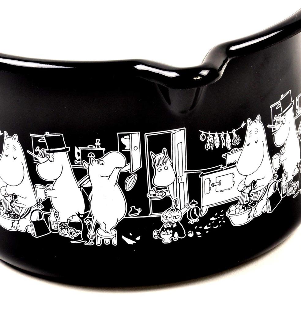Moomin Muurla Enamel Black Jam Milk Approximately 250 X 105 X 145 Mm P.O.S. Saucepan,