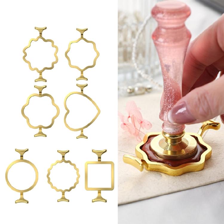 Metal Wax Seal Molds with Round Flower Oval Square Shapes for Wax Seal Stamps