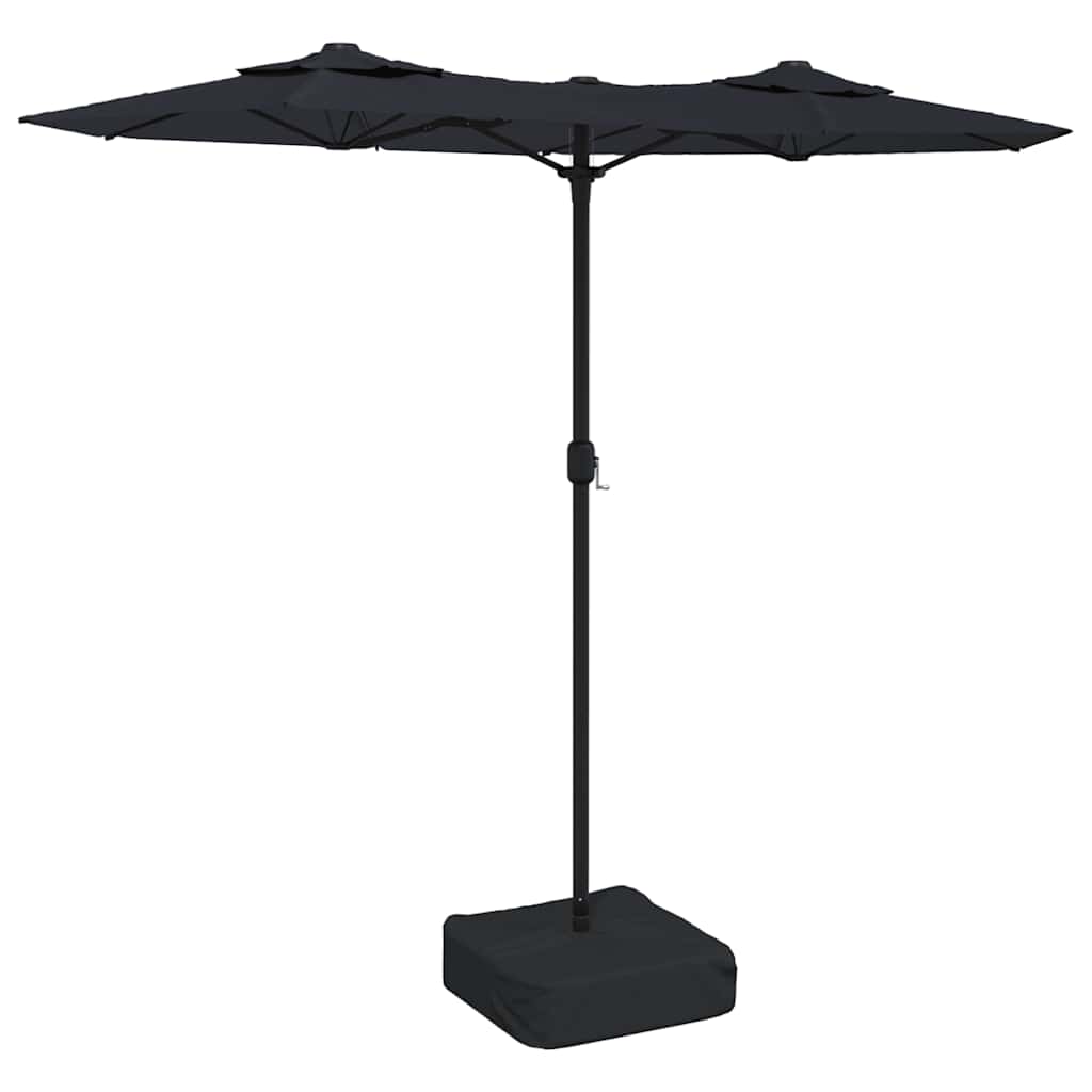 Vidaxl Podwójny Parasol Ogrodowy, Czarny, 316X240 Cm