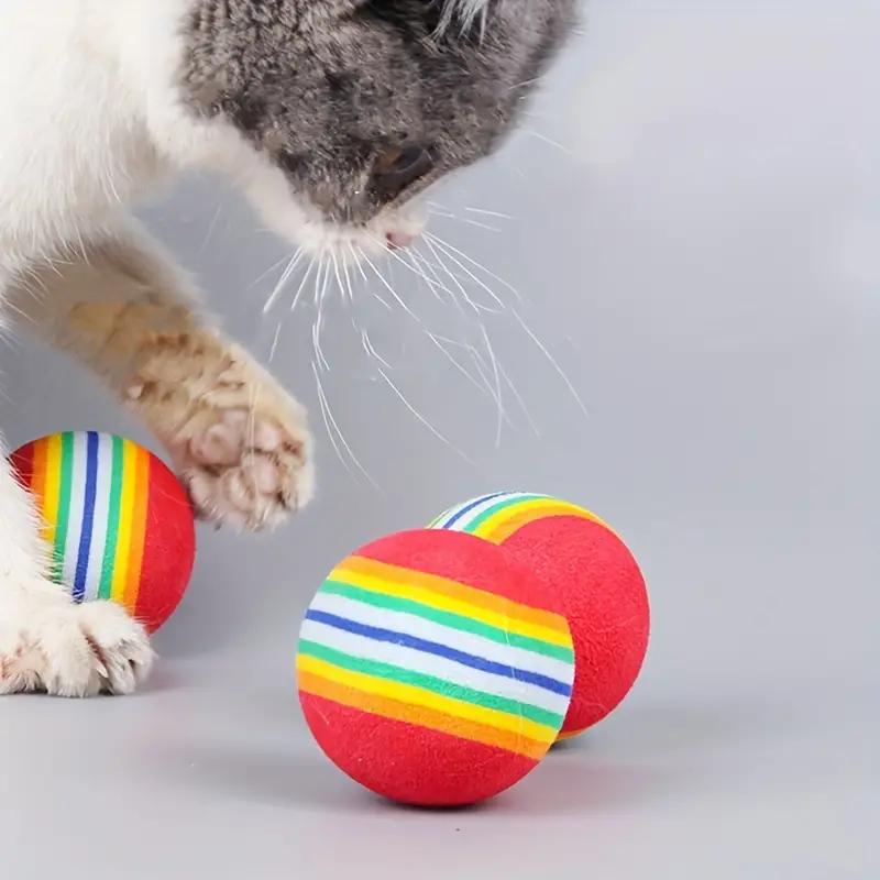 Katzenspielzeug Bälle Interaktiv für Wohnungskatzen Bestes Kätzchen Lieblingsgeschenk Weicher Schaumstoffball Verfolgungsjagd Leises Spielen Katzenzeug Zubehör