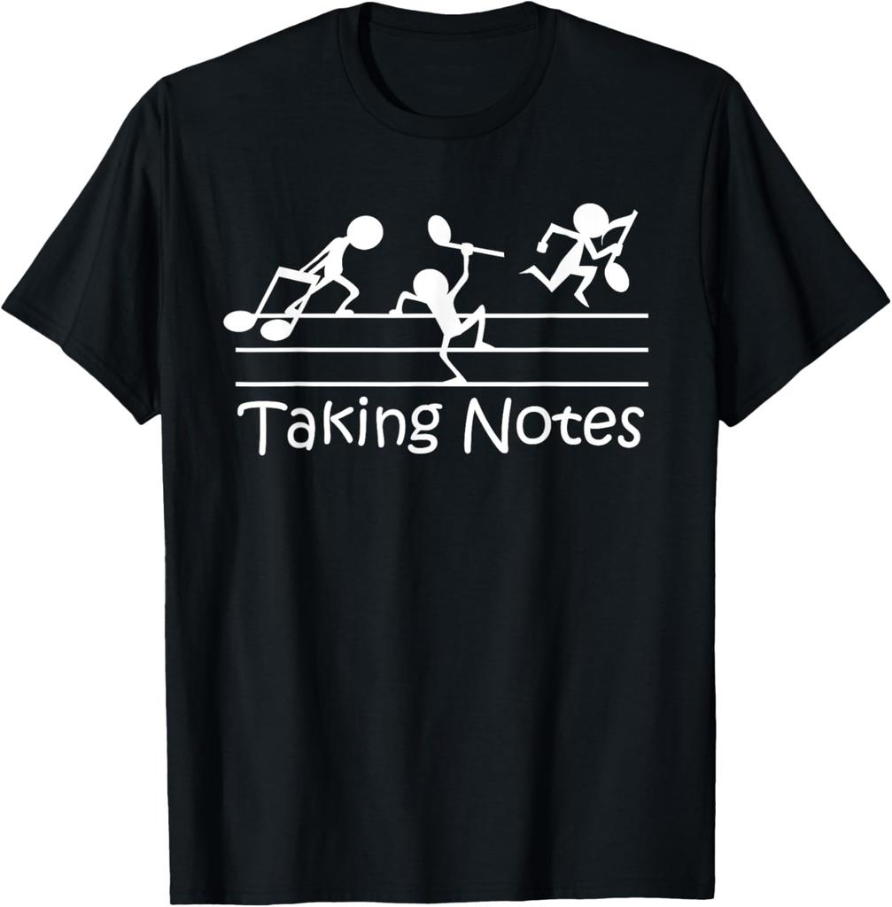 Musical Taking Notes Music Lovers Vintage Teachers Funny TShirt Cotton Printed Graphic T Shirts Camiseta Hombre