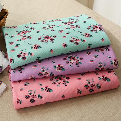 Rippen-Stretch-Strickjersey Stoff pro Meter Stretch-Blumen-Nähstoffe für DIY-Kleid oder Mode-Oberteile für kleine Mädchen TJ1593