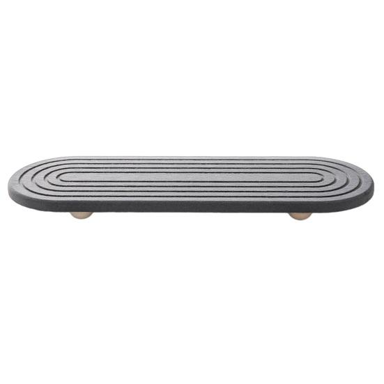 Rutschfeste Spülbeckenmatte mit auslaufsicherem Rillendesign Schnell trocknendes Kieselgurstein-Tablett für Badezimmerwaschtisch-Arbeitsplatten-Organizer