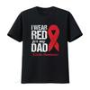 I Wear Red For My Dad Stroke Survivor T Shirt Vintage Washed Stretched Streetwear Versatile Soft Unisex Stylish Casual Homme