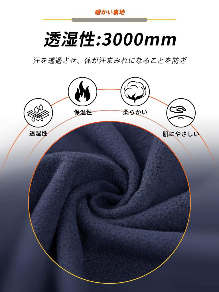 KEFITEVD Winter Mountain Softshell Cold Weather Hooded Jumper with Size 2XL Men's Jacket, Parka, Hiking, Trekking, Pockets, Navy,