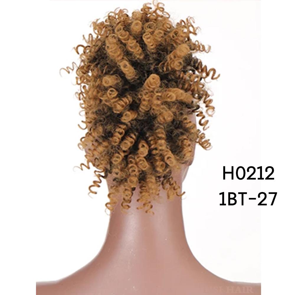 MISS WIG Estensioni sintetiche dei capelli Mohawk ricci crespi Pezzi di capelli colorati con clip per le donne Party