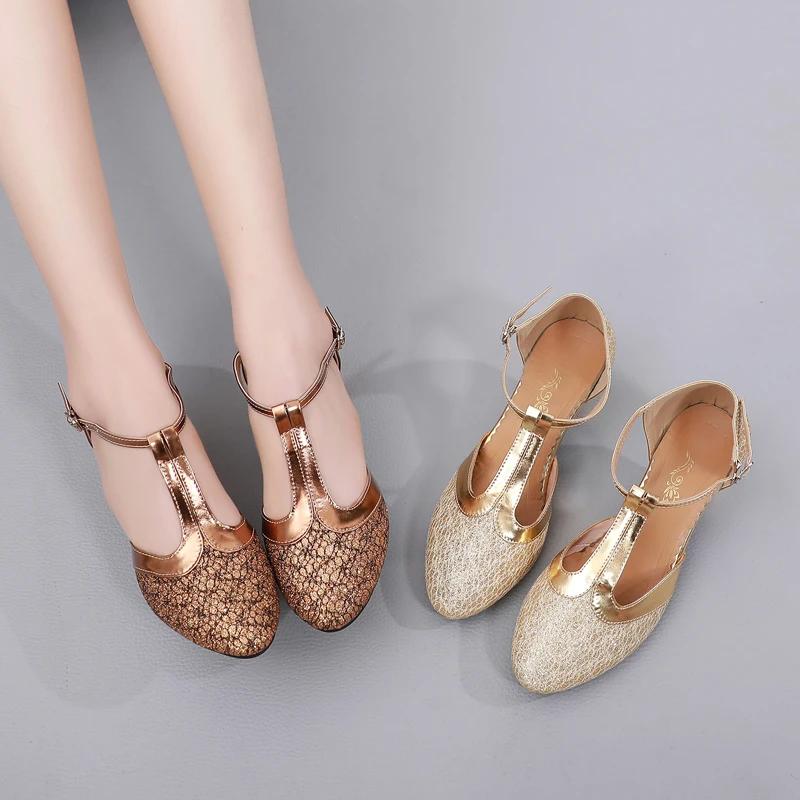 Damskie Buty Taneczne Damskie Buty do Tańca Towarzyskiego Dziewczęce Buty Łacińskie Dziecięce Niskie Obcasy 3.5/5.5/ 6.5cm Halowe Taniec Nowoczesny