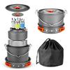 34PCS Camping Cookware Set Outdoor Cooking Pot with Nonstick Coating Portable Foldable Handle for Hiking Picnic