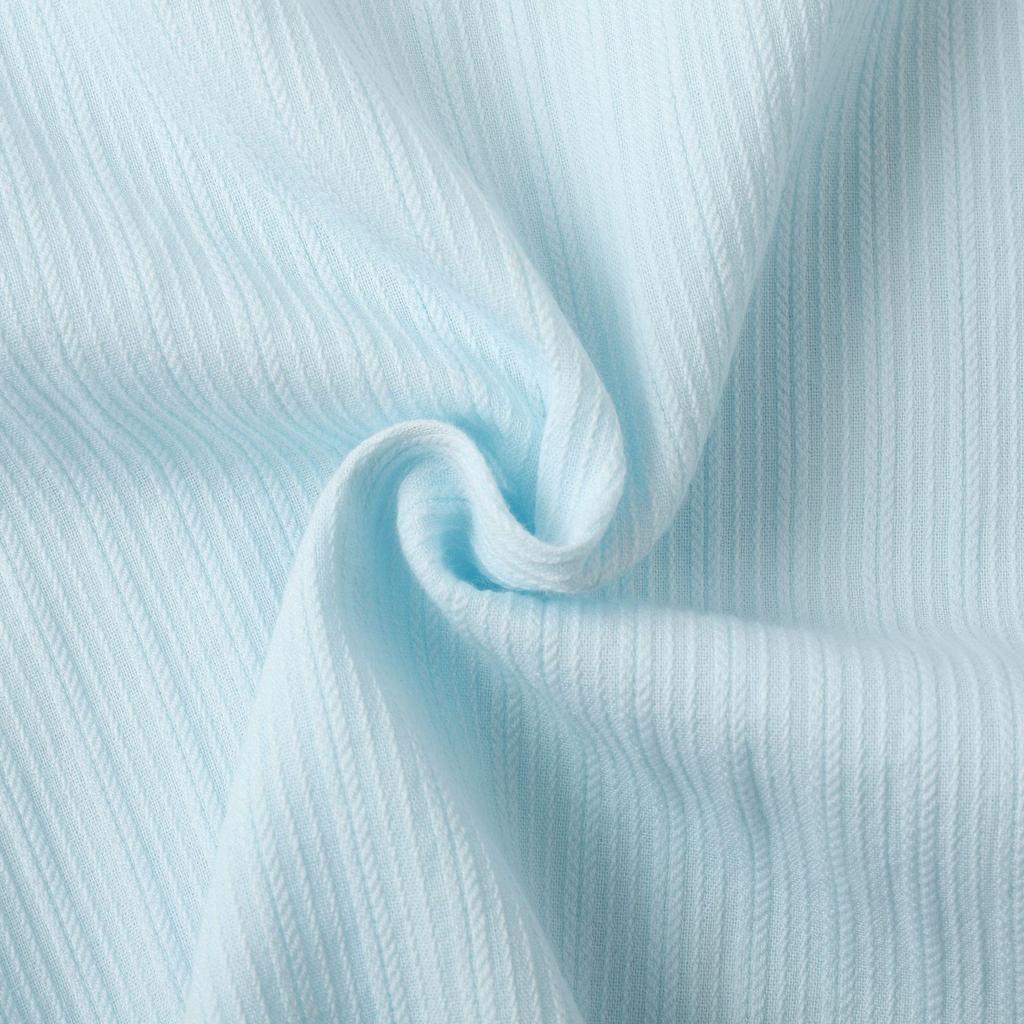 2025 Summer European & American Men's Waffle Short Sleeve Solid Color Casual Shirt