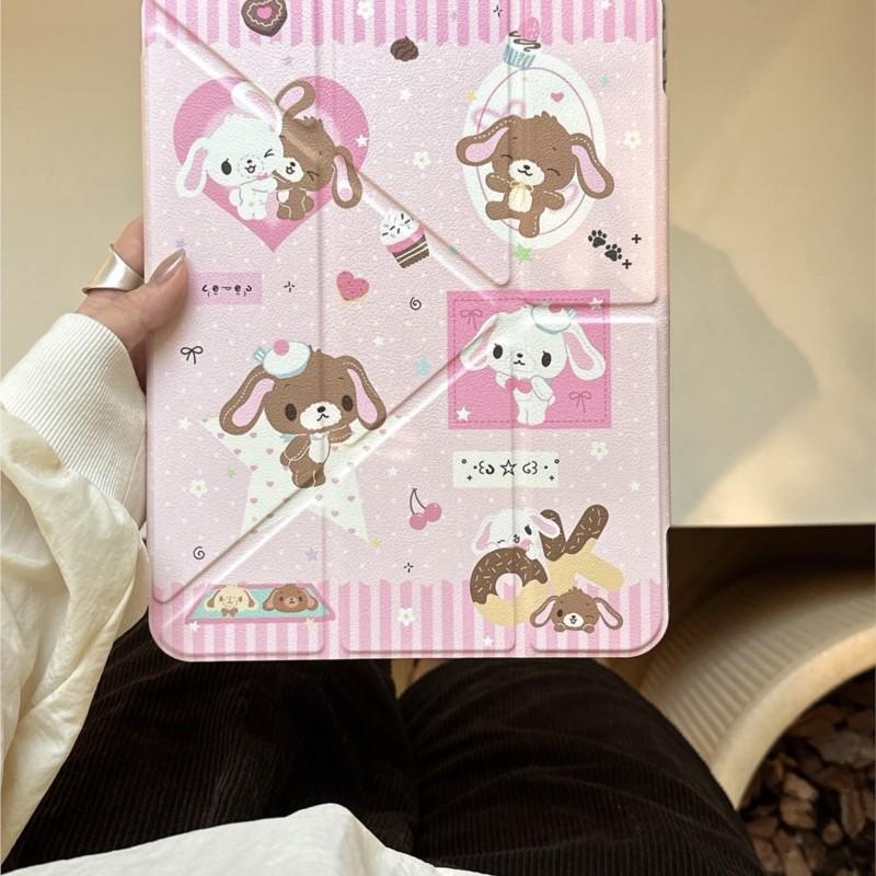 Cute Rabbit Tablet Case for IPad Pro 11 M2 M3 M4 M5 A16 2025 Air4 5 6 7 12.9/13/9.7/10.2/10.5/9.7in 5th 6/7/8/9 10th 11th Cover
