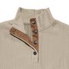 Spring Autumn Men Henley Top Four Button Half Neck Contrast Faux Suede Elbow Patches Long Sleeve Vintage Daily Streetwear Casual Pullover Sweatshirt