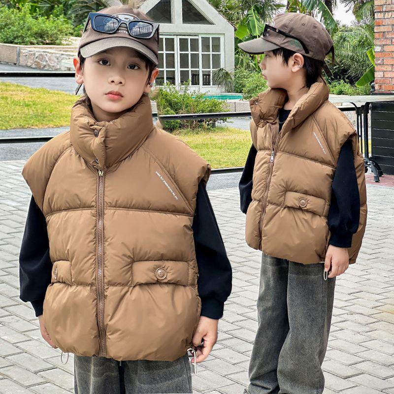 Autumn/Winter Korean Style Kids' Stand Collar Vest - Trendy, Customizable Outerwear for Boys and Girls