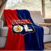Lyonnais Football Crest Blanket Lightweight Ideal Bedding Blanket Perfect for Travel, Camping, Living Rooms, Offices, Sofas, Fan Christmas Gift