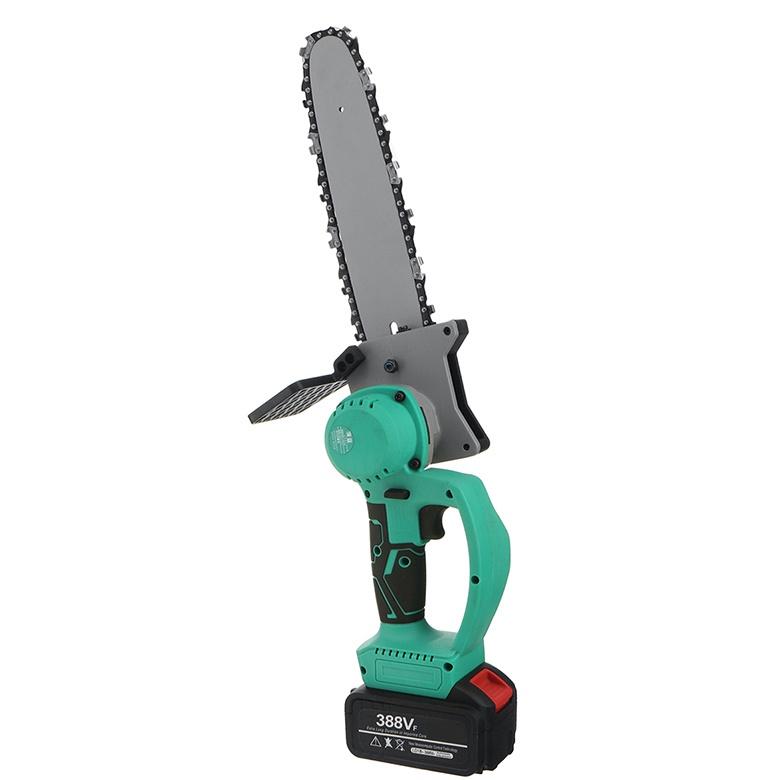 10 Inch 388V 2500W Cordless Electric Saw Chainsaw with 2PC Li-ion Battery Rechargeable Woodworking Tool Brushless