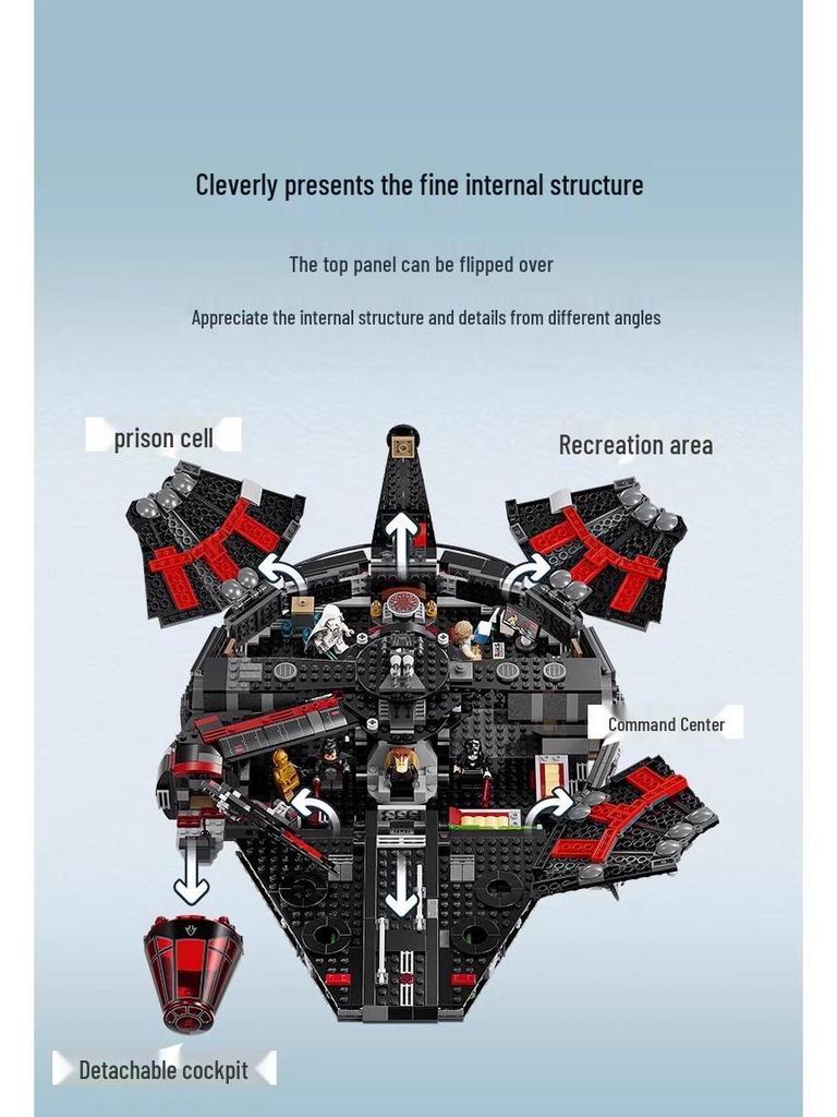 Lego-Compatible 75389 Battle of the Dark Millennium Falcon 75105 Street Scene Toy Set
