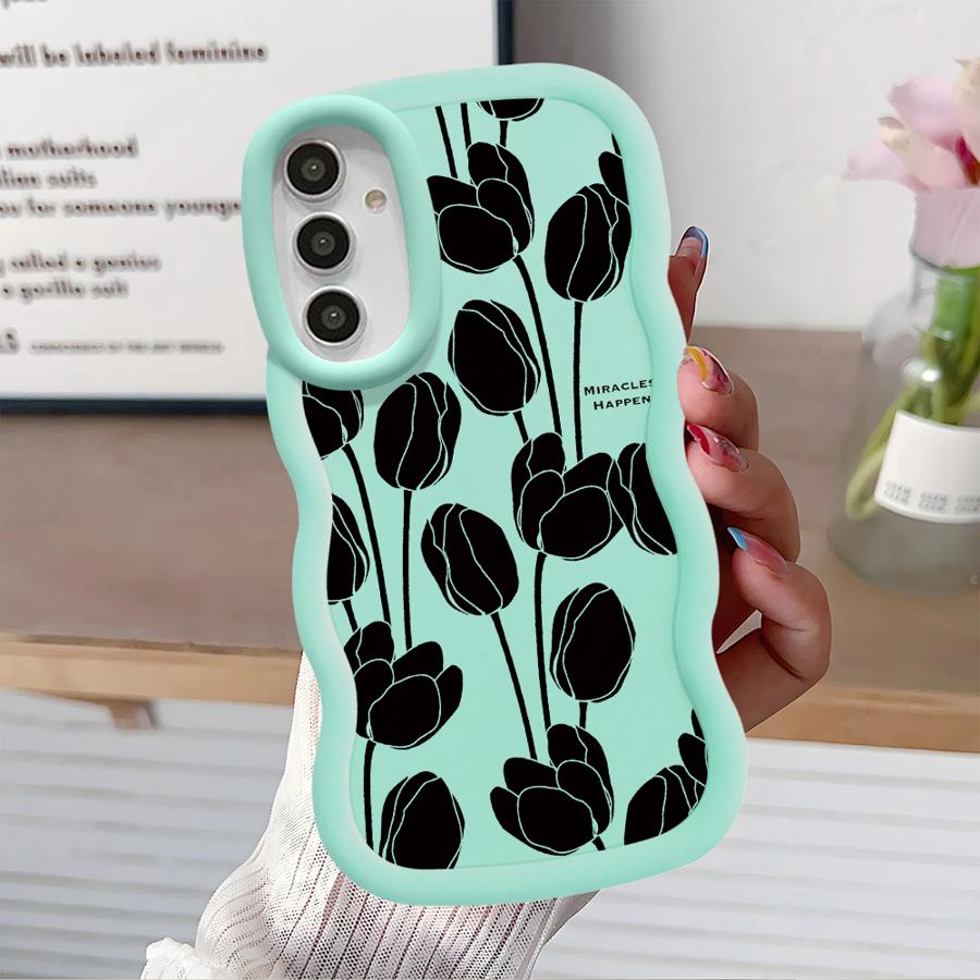 Soft Phone Cover Case for Samsung Galaxy A52 A16 A12 A14 A13 A21s A15 A11 A22 A33 A04 A03 A05 A53 A06 A23 Plant Flower