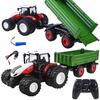 Traktor Na Pilota + Zielona Przyczepa Rc0602