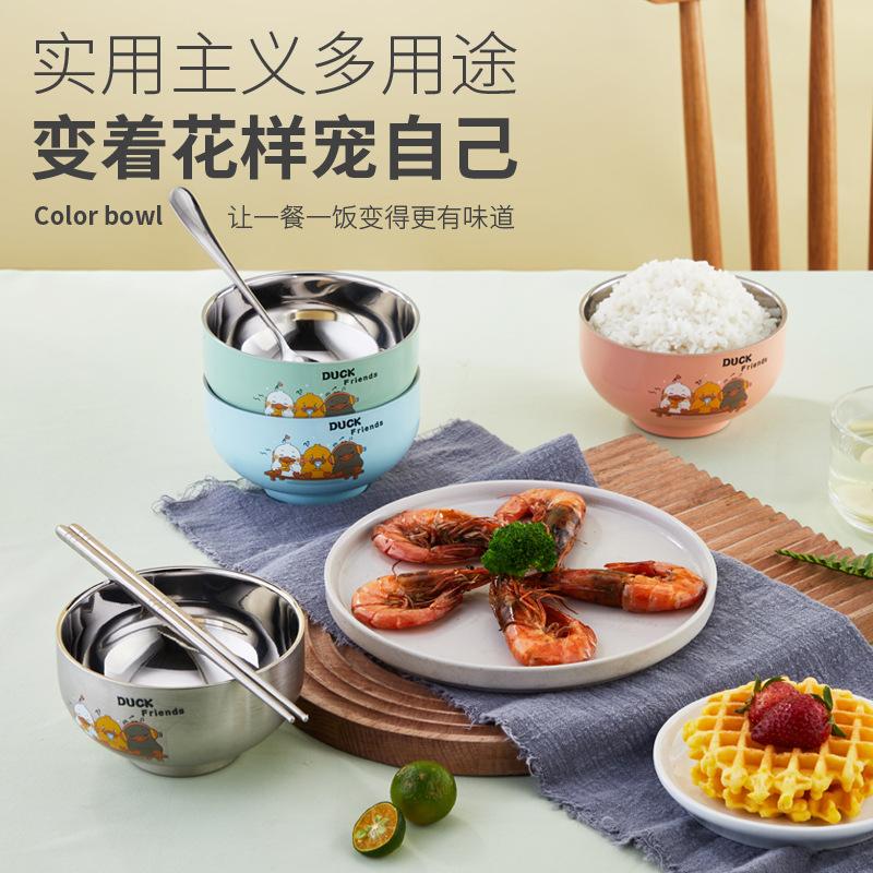 

Миска из нержавеющей стали 304 пищевого класса детская миска против ожогов и ударопрочная мультяшная