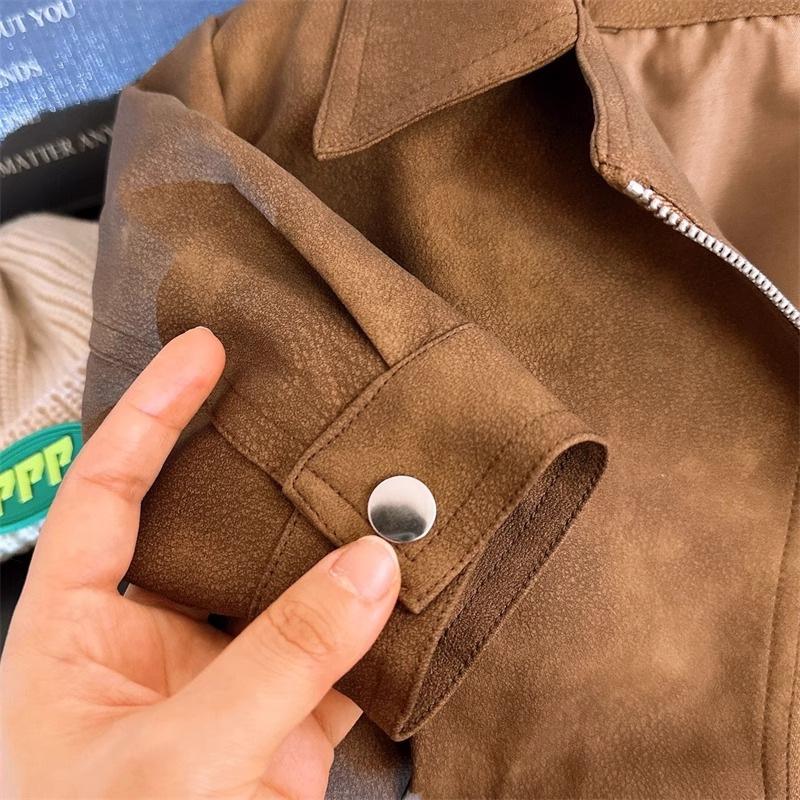 Giacca Autunno Primavera da Ragazza Cappotto in Pelle Artificiale per Bambini Capispalla Resistente