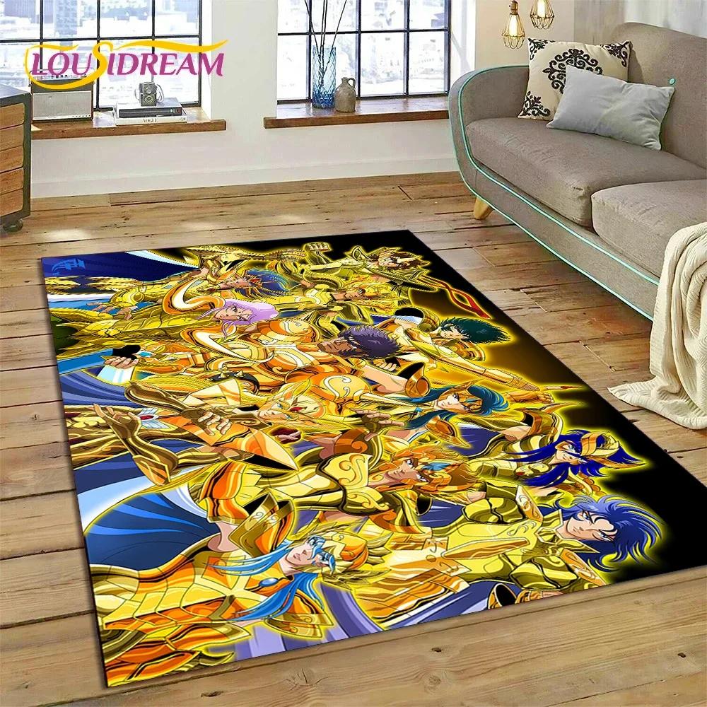 Cartoon Saint Seiya 3D Retro Anime Carpet Rug for Bedroom Living Room Home Sofa Decoration,Children Game Large Decor Floor Mat