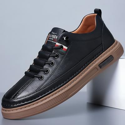 Spring and Autumn Men's Pu Leather Casual Leather Shoes Men's Pu Leather Shoes Breathable Youth Sneakers Men